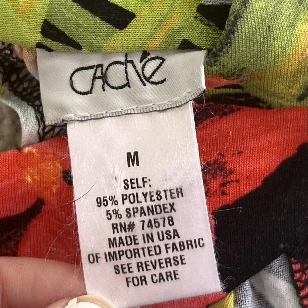 Vintage Cache Bodycon Dress Medium Faux Wrap Tropical Zebra 90s Maximalist USA - Picture 11 of 12